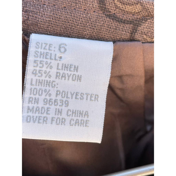 Tweeds Women's A-Line Knee Skirt Brown Floral Paisley 6 - Picture 9 of 10